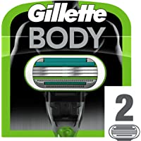 Gillette Body Cuchillas de Afeitar Corporales Hombre- Paquete de 2 Cuchillas de Recambio